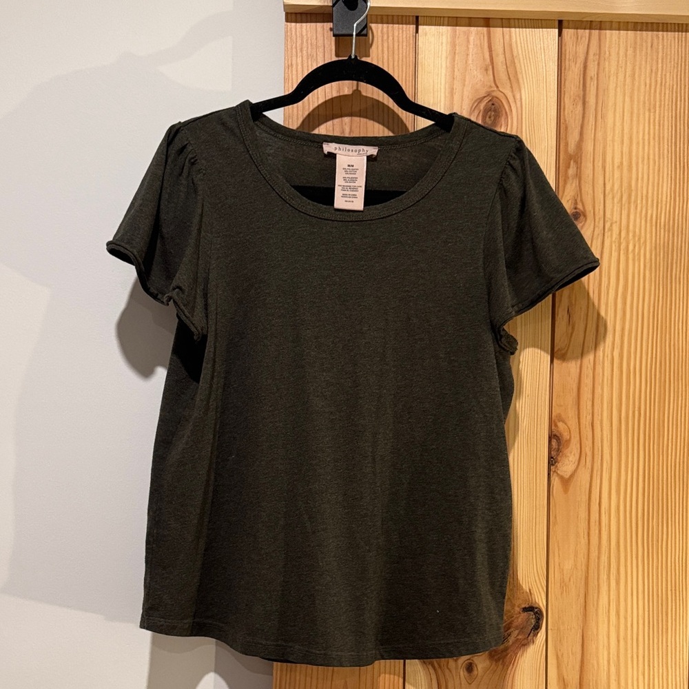 Women's Grey Puff Sleeve Top